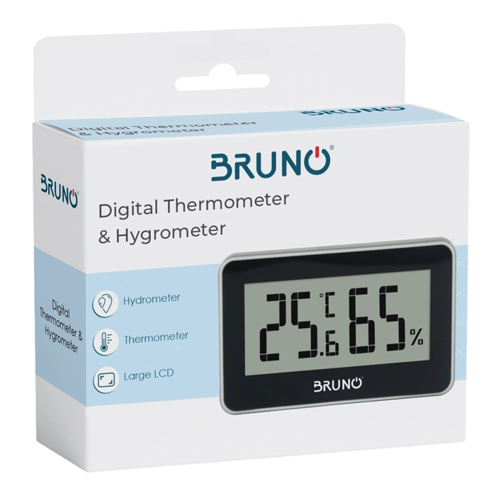 BRUNO ψηφιακό θερμόμετρο & υγρασιόμετρο BRN-0081, °C & °F, λευκό - Image 3