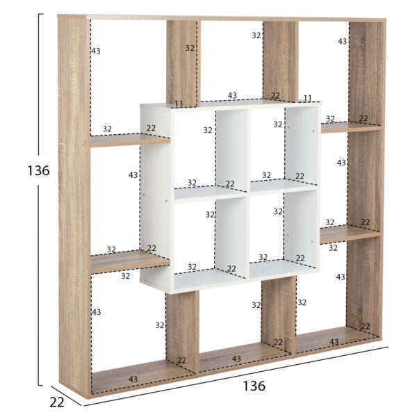 ΒΙΒΛΙΟΘΗΚΗ BRODY HM8771.01 136X22X136 ΛΕΥΚΟ - Image 2