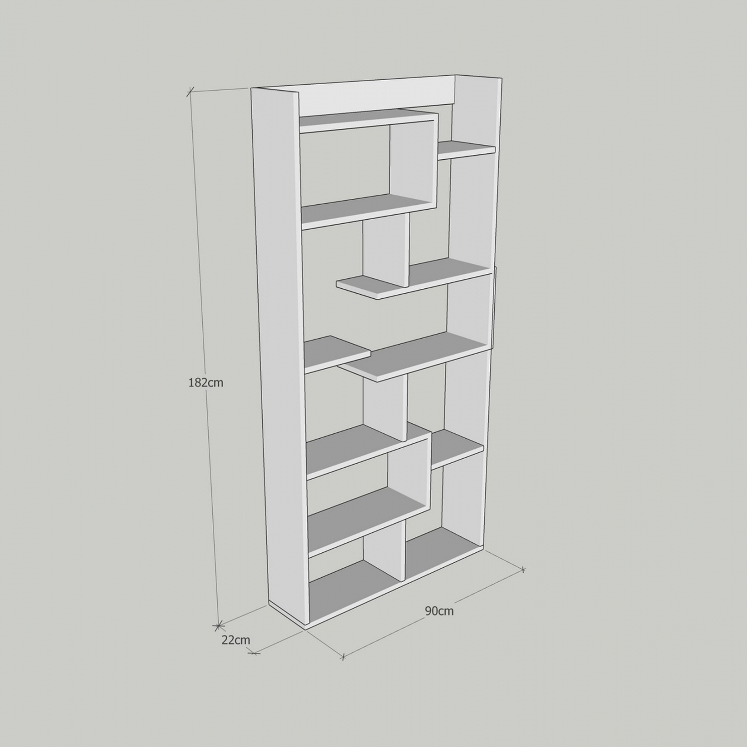 ΒΙΒΛΙΟΘΗΚΗ GRETEL ΛΕΥΚΗ 90x22x182 εκ. HM8865.01 - Image 3