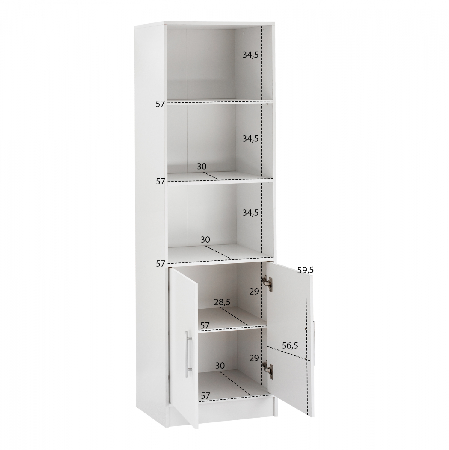 ΒΙΒΛΙΟΘΗΚΗ ΜΕΛΑΜΙΝΗΣ ENSLEY HM2027.05 ΣΕ ΛΕΥΚΗ ΑΠΟΧΡΩΣΗ 60x30x180 εκ. - Image 3