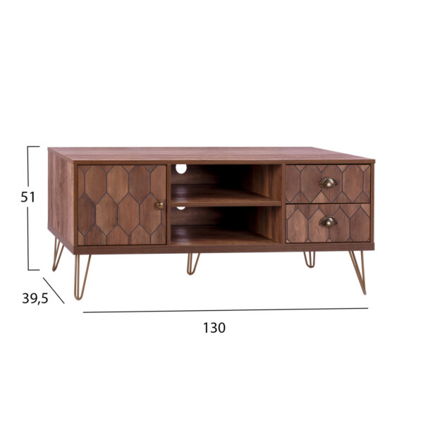 ΕΠΙΠΛΟ TV PHILIPPA HM8674 ΣΕ ΚΑΡΥΔΙ ΑΠΟΧΡΩΣΗ ΜΕ ΧΡΥΣΟ 130x39,5x51Y εκ. - Image 2