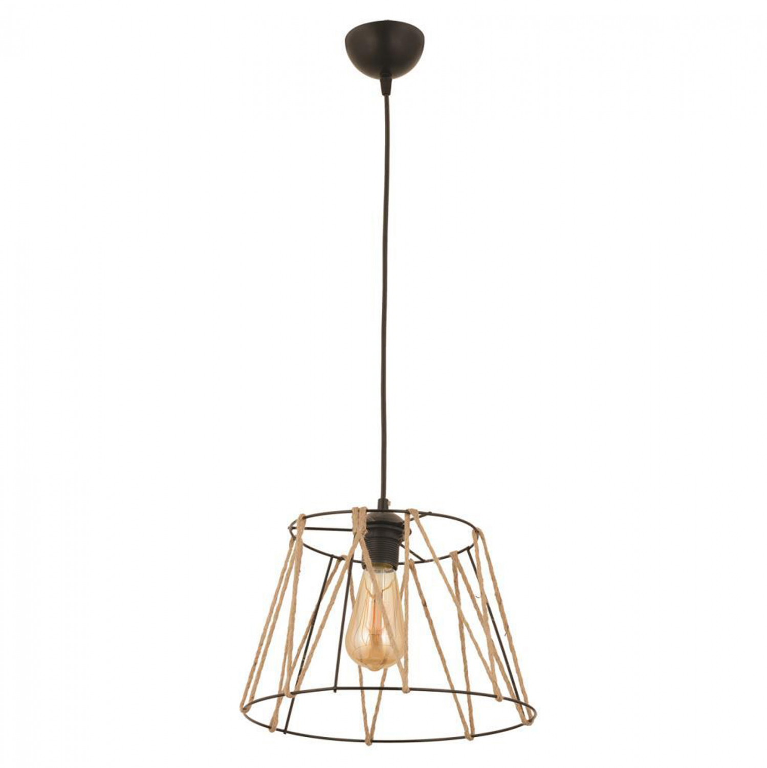 ΦΩΤΙΣΤΙΚΟ ΟΡΟΦΗΣ ΜΕΤΑΛΛΙΚΟ ΜΑΥΡΟ ΜΕ ΣΧΟΙΝΙ ΜΠΕΖ HM7566.01 Φ30x81Υ εκ. - Image 3