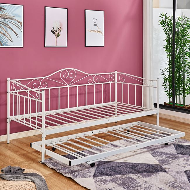 ΚΑΝΑΠΕΣ ΚΡΕΒΑΤΙ MAEKO 190Χ90 ΛΕΥΚΟΣ+ΕΠΕΚΤ/ΜΕΝΟ ΒΟΗΘΗΤΙΚΟ ΚΡΕΒΑΤΙ 85Χ185 HM571.02 - Image 3