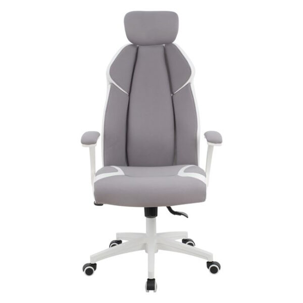 ΚΑΡΕΚΛΑ ΓΡΑΦΕΙΟΥ SALENA HM1086.10 ΣΕ ΓΚΡΙ ΛΕΥΚΟ ΧΡΩΜΑ 65x73x130 εκ. - Image 3