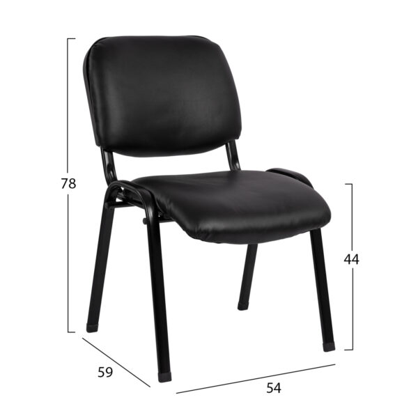 ΚΑΡΕΚΛΑ JANISHA HM1010.01 ΜΕ ΔΕΡΜΑΤΙΝΗ PU ΜΑΥΡΟ 553,5x59x77 εκ. - Image 2