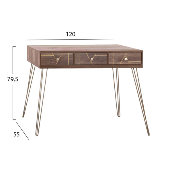 ΚΟΝΣΟΛΑ KAITLYN HM8653 ΚΑΡΥΔΙ ΜΕ ΧΡΥΣΟ 120x55x79,5Y εκ. - Image 2