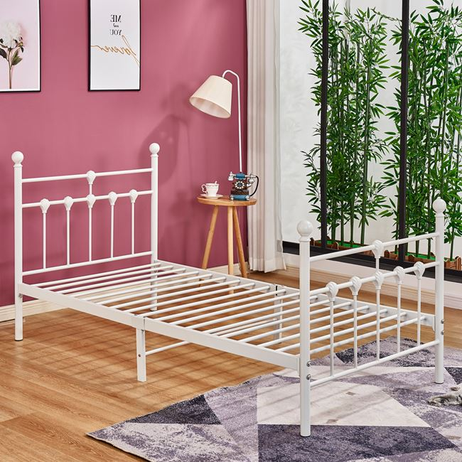 ΚΡΕΒΑΤΙ ΜΕΤΑΛΛΙΚΟ JACINDA 90x190 εκ. ΛΕΥΚΟ ΧΡΩΜΑ HM574.02 - Image 2