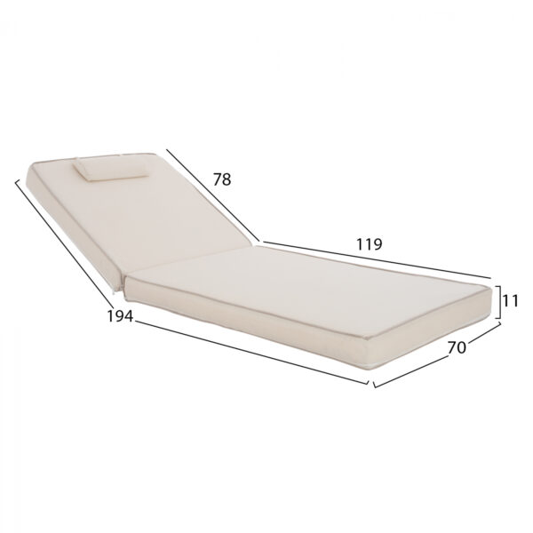 ΜΑΞΙΛΑΡΙ ΞΑΠΛΩΣΤΡΑΣ TEXTILENE 600gr/m2 2X1 SIFNOS ΜΠΕΖ HM11237.60T 194x70x11εκ. - Image 2
