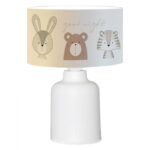 ΠΑΙΔΙΚΟ ΦΩΤΙΣΤΙΚΟ ΕΠΙΤΡΑΠΕΖΙΟ ΥΦΑΣΜΑΤΙΝΟ BALOO HM7577.02 ΛΕΥΚΟ ΣΧΕΔΙΟ CUTE ANIMALS Φ24x32Y