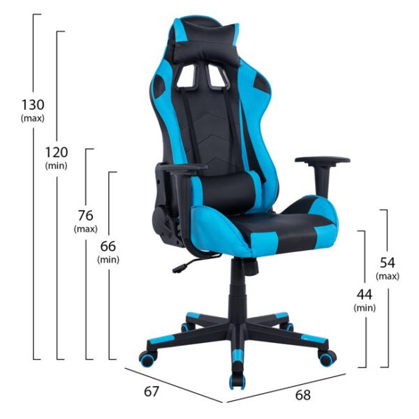 ΠΟΛΥΘΡΟΝΑ GAMING WINTER HM1137.08 ΜΑΥΡΟ-ΣΙΕΛ PU 68Χ67Χ130 ΕΚ - Image 2