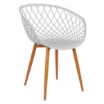 ΠΟΛΥΘΡΟΝΑ ΠΟΛΥΠΡΟΠΥΛΕΝΙΟΥ ΛΕΥΚΗ ΜΕ ΜΕΤΑΛΛΙΚΑ ΠΟΔΙΑ ΑΠΟΜΙΜΗΣΗ ΞΥΛΟΥ ARIADNE HM8001.01 62,5x56x80 εκ. 4τμχ