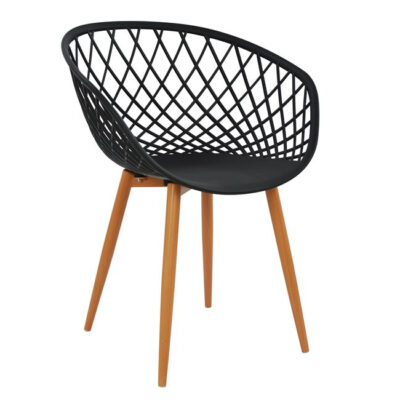 ΠΟΛΥΘΡΟΝΑ ΠΟΛΥΠΡΟΠΥΛΕΝΙΟΥ ΜΑΥΡΗ ΜΕ ΜΕΤΑΛΛΙΚΑ ΠΟΔΙΑ ΑΠΟΜΙΜΗΣΗ ΞΥΛΟΥ ARIADNE HM8001.02 62,5x56x80 εκ. 4τμχ