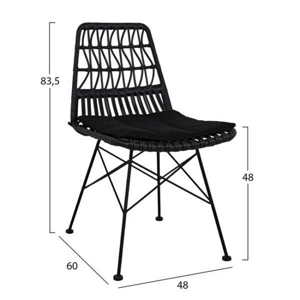 ΣΕΤ 7ΤΜΧ ALLEGRA WICKER ΜΕ ΤΡΑΠΕΖΙ 160X90X78Υ ΜΠΕΖ & ΜΑΥΡΟ ΧΡΩΜΑ HM10516 - Image 3