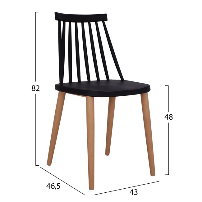 ΣΕΤ ΤΡΑΠΕΖΑΡΙΑΣ 5ΤΜΧ ΜΕ ΤΡΑΠΕΖΙ 110Χ70Χ75,5 & ΚΑΡΕΚΛΕΣ ΜΑΥΡΕΣ VANESSA HM11019 - Image 3