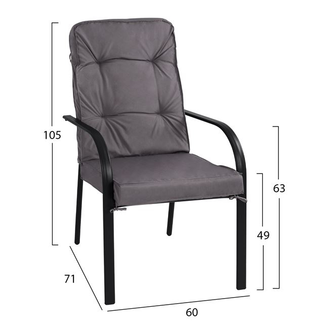 ΣΕΤ ΤΡΑΠΕΖΑΡΙΑΣ 7TMX ΤΡΑΠΕΖΙ 150Χ90Χ72Υεκ.ΚΑΙ 6 ΠΟΛΥΘΡΟΝΕΣ ΓΚΡΙ ΜΕΤΑΛΛΟ HM10561.01 - Image 3