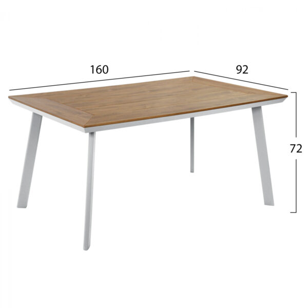 ΤΡΑΠΕΖΙ ΑΛΟΥΜΙΝΙΟΥ TABER ΜΕ POLYWOOD HM5132.11 ΛΕΥΚΟ 160x92x72 - Image 2