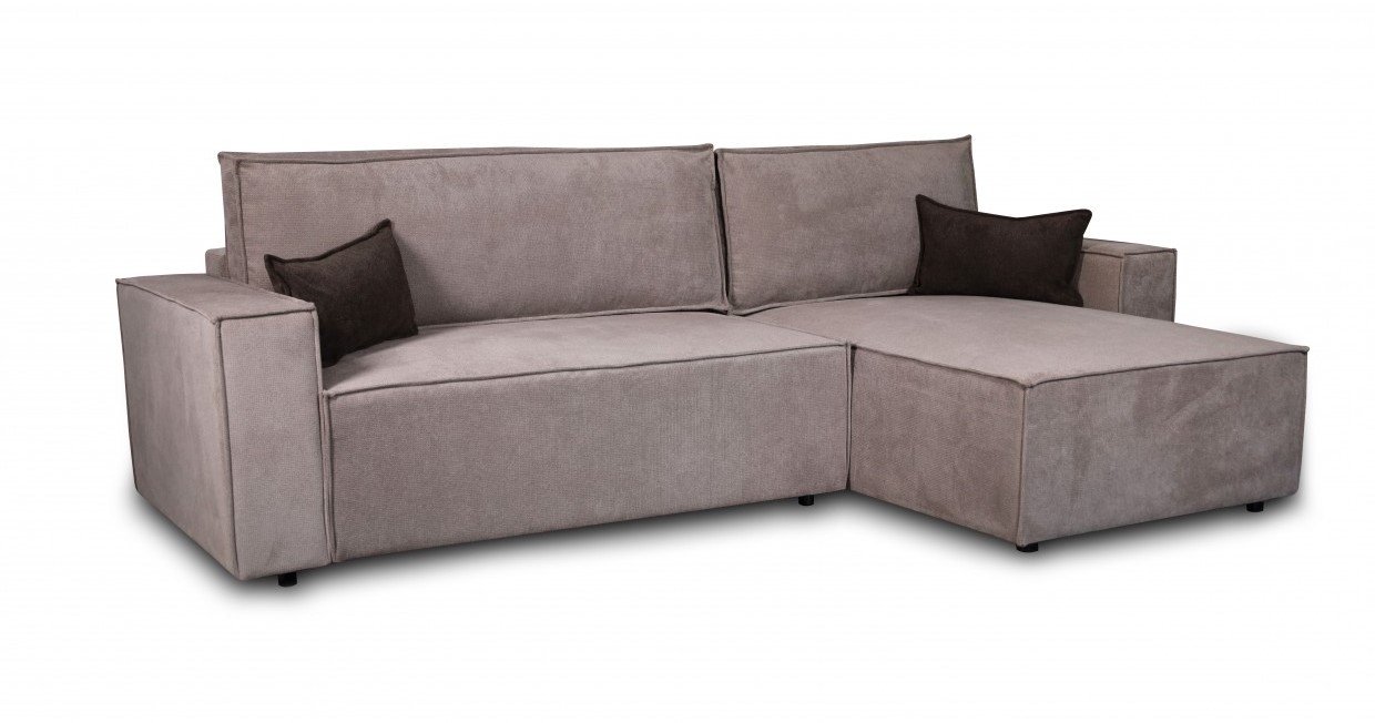 Charlotte Γωνιακός καναπές κρεβάτι με αποθηκευτικό χώρο 269x159x89εκ. Μπεζ Σκούρο/ Καφέ με αναστρέψιμη γωνία - Image 2