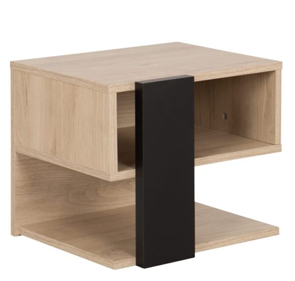 Duplex Κομοδίνο 44x38x37εκ.Black/Natural Chestnut - Image 2