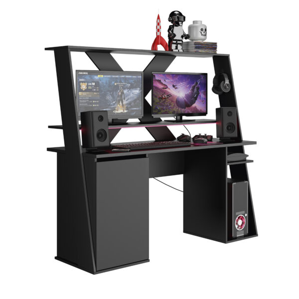 Axyon Γραφείο Gaming 157x60x145εκ. Μαύρο - Image 2