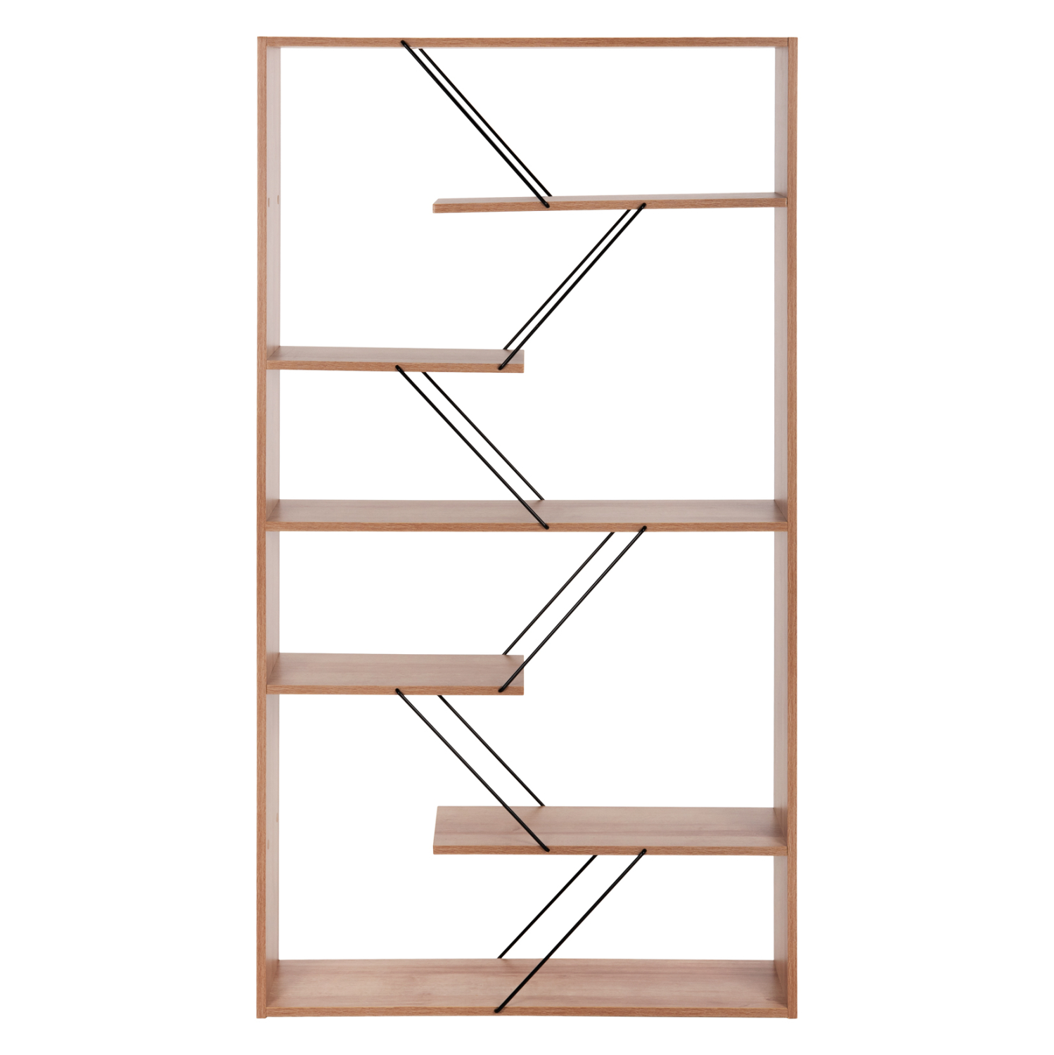 ΒΙΒΛΙΟΘΗΚΗ TARS HM2240.14 ΦΥΣΙΚΟ ΟΑΚ ΜΕΛΑΜΙΝΗ-ΜΑΥΡΕΣ ΜΕΤΑΛΛΙΚΕΣ ΒΕΡΓΕΣ 84x24x157Υεκ. - Image 3