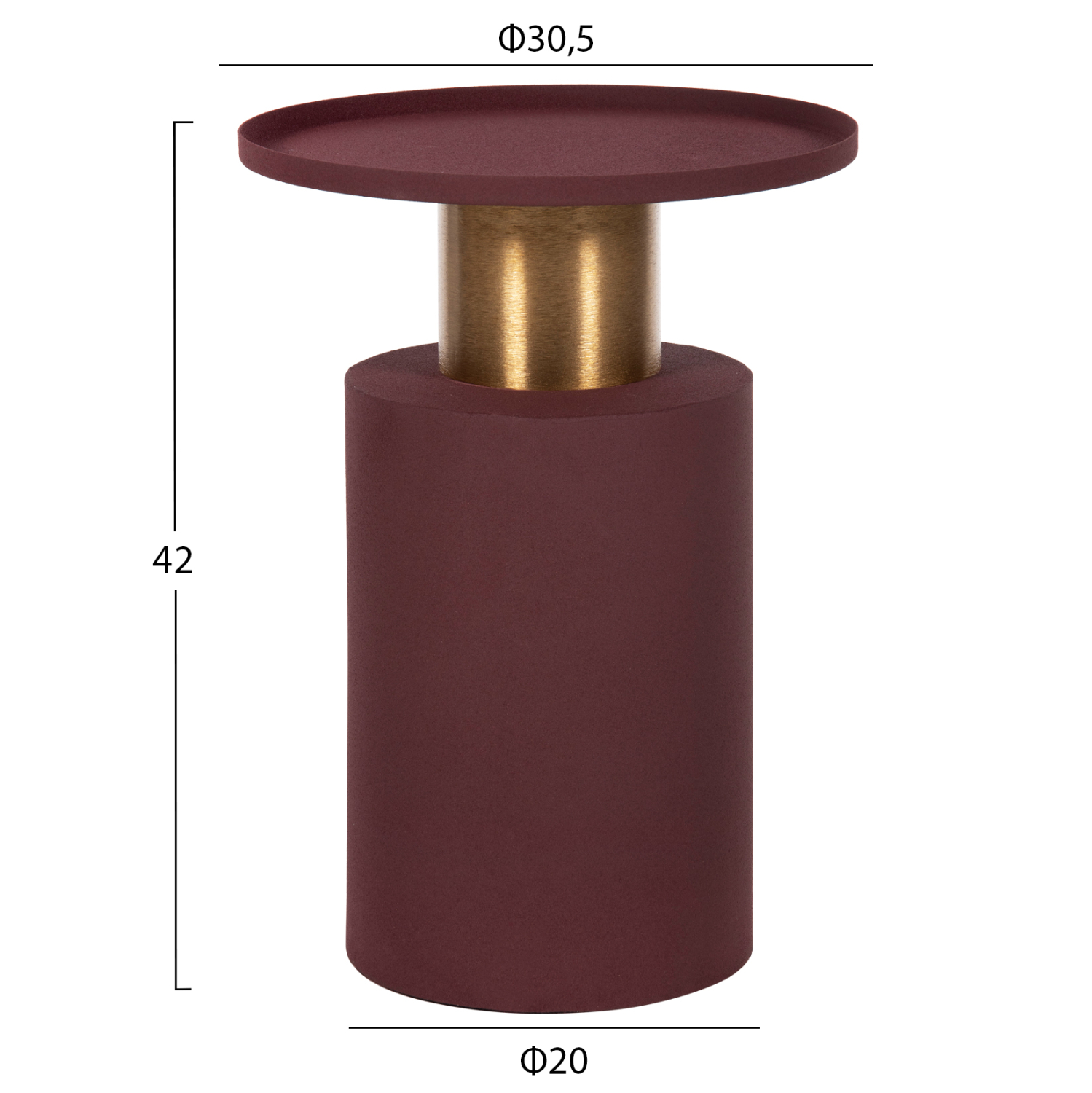 ΒΟΗΘΗΤΙΚΟ ΤΡΑΠΕΖΑΚΙ PUNJAB HM4240.06 ΜΕΤΑΛΛΟ ΣΕ ΚΕΡΑΜΙΔΙ-ΧΡΥΣΟΧΑΛΚΙΝΟ Φ30,5x42Υεκ. - Image 2