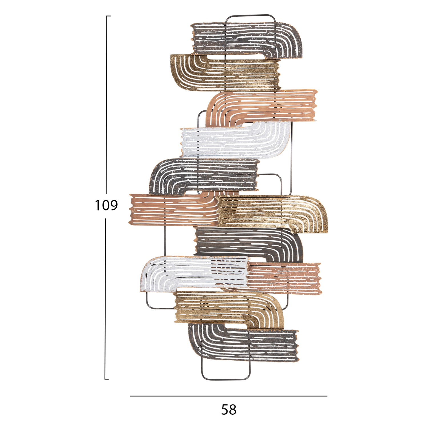 ΔΙΑΚΟΣΜΗΤΙΚΟ ΤΟΙΧΟΥ HM4206 ΜΕΤΑΛΛΟ ΣΕ ΔΙΑΦΟΡΑ ΧΡΩΜΑΤΑ 58x4x109εκ. - Image 2