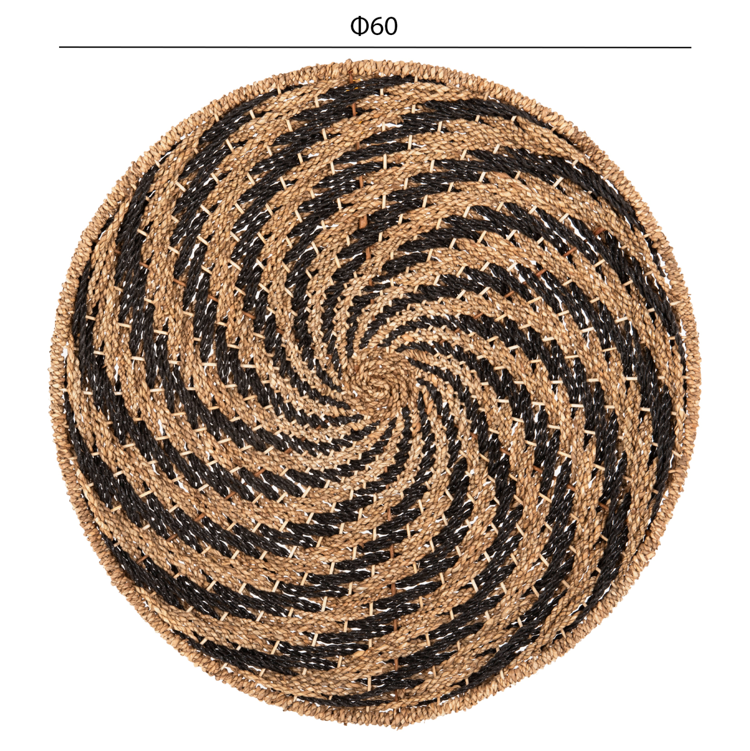 ΔΙΑΚΟΣΜΗΤΙΚΟ ΤΟΙΧΟΥ ΣΤΡΟΓΓΥΛΟ HM7830.02 ΣΠΙΡΑΛ ΟΨΗ-SEAGRASS ΣΕ ΜΑΥΡΟ-ΦΥΣΙΚΟ Φ61x3εκ. - Image 2