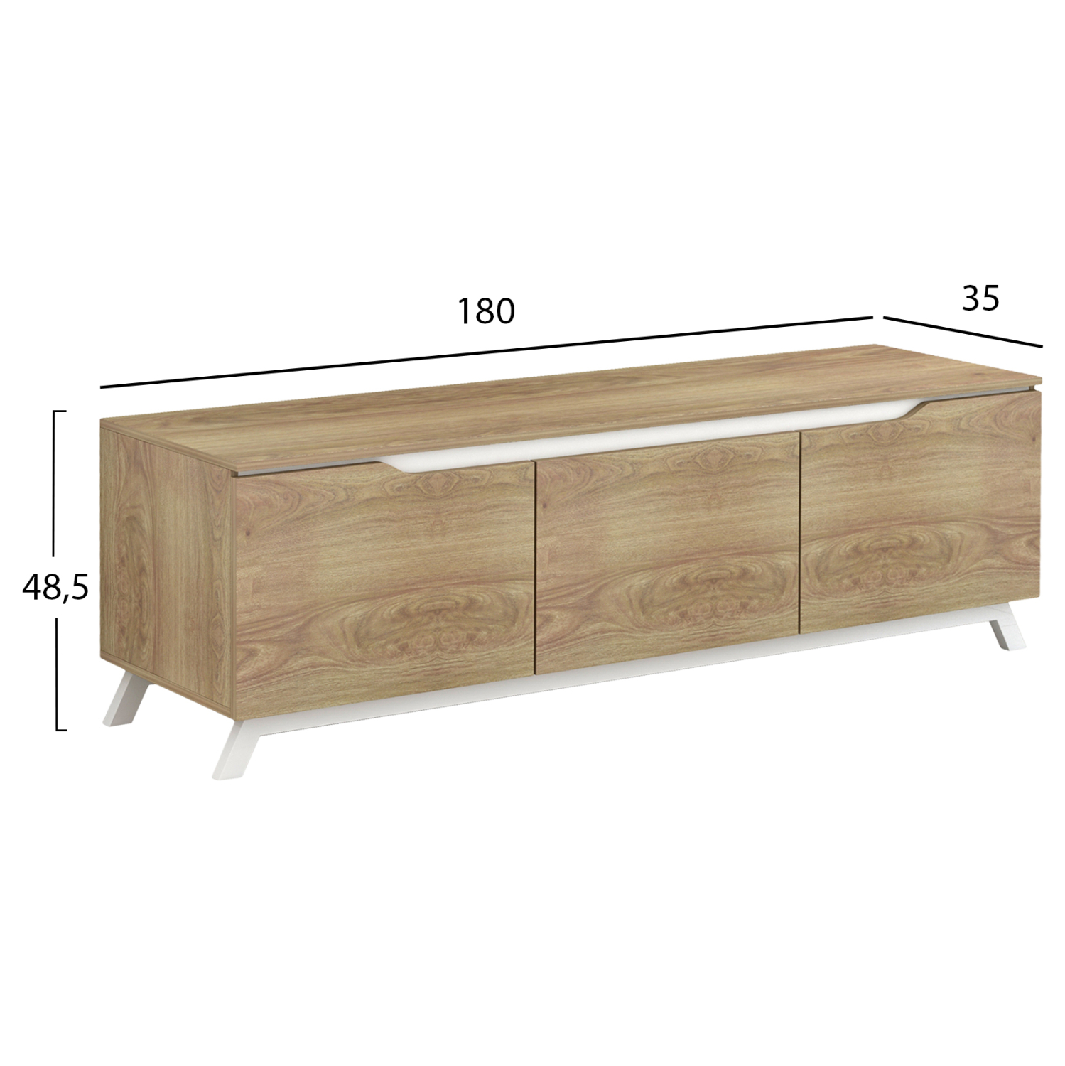 ΕΠΙΠΛΟ ΤΗΛΕΟΡΑΣΗΣ KIMIA HM8902.12 ΜΕΛΑΜΙΝΗ ΦΥΣΙΚΟ-ΛΕΥΚΟ 180Χ35Χ48,5Υεκ. - Image 2