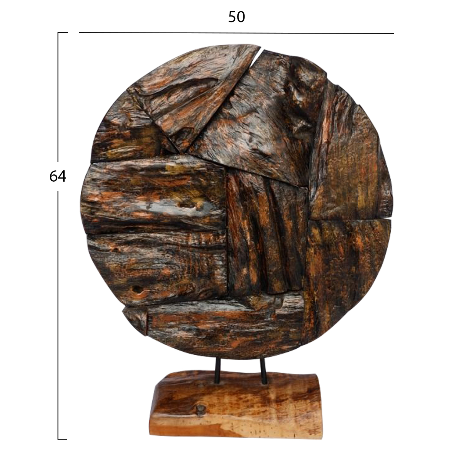 ΕΠΙΤΡΑΠΕΖΙΟ ΔΙΑΚΟΣΜΗΤΙΚΟ ΜΑΣΙΦ ΞΥΛΟ ΤEAK ΦΥΣΙΚΟ HM7718 50X15X64YΕΚ. - Image 2