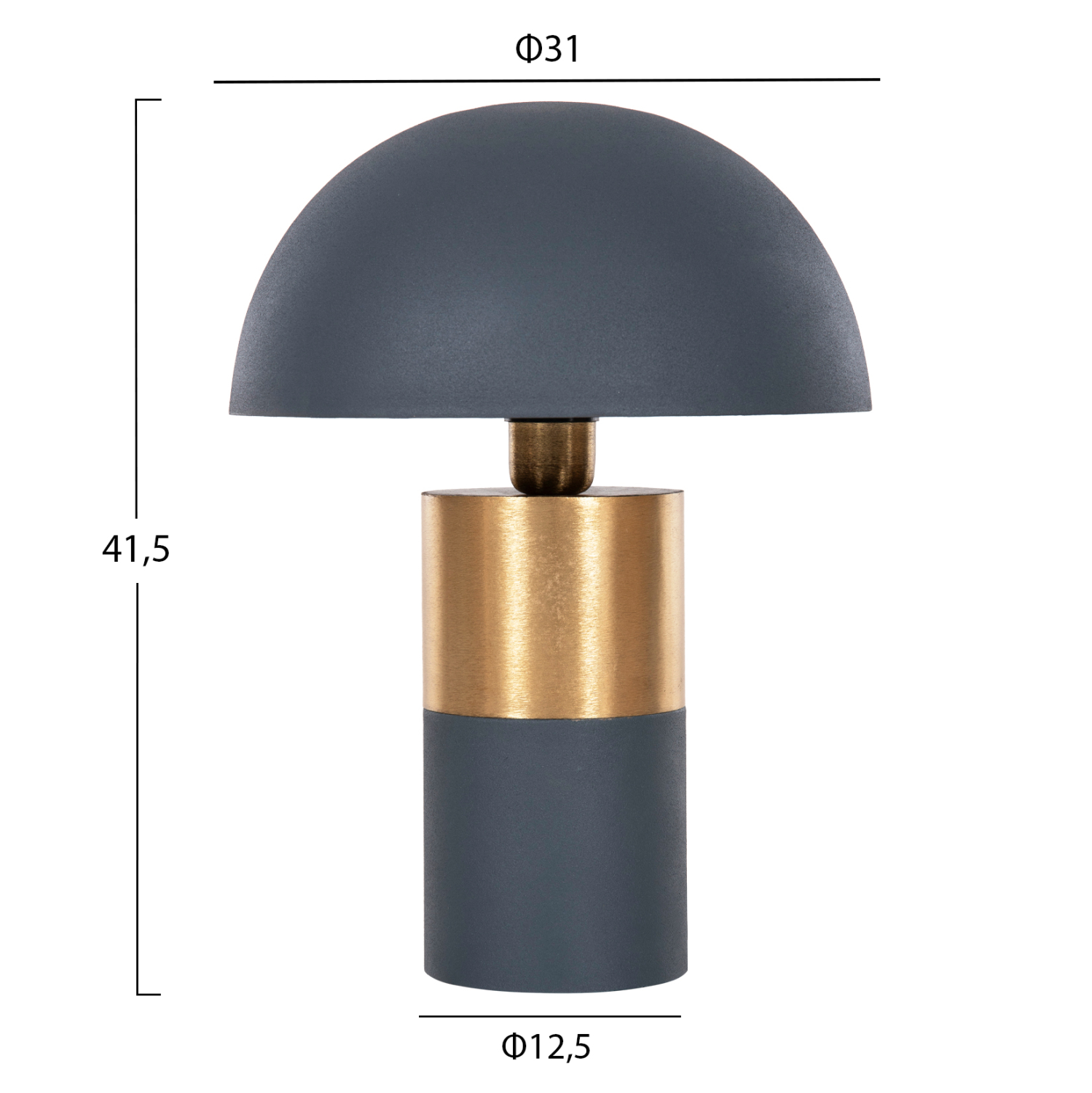 ΕΠΙΤΡΑΠΕΖΙΟ ΦΩΤΙΣΤΙΚΟ PUNE HM4253.05 ΜΕΤΑΛΛΟ ΣΕ ΜΠΛΕ ΑΝΘΡΑΚΙ-ΧΡΥΣΟ Φ31x41,5Υ εκ. - Image 2