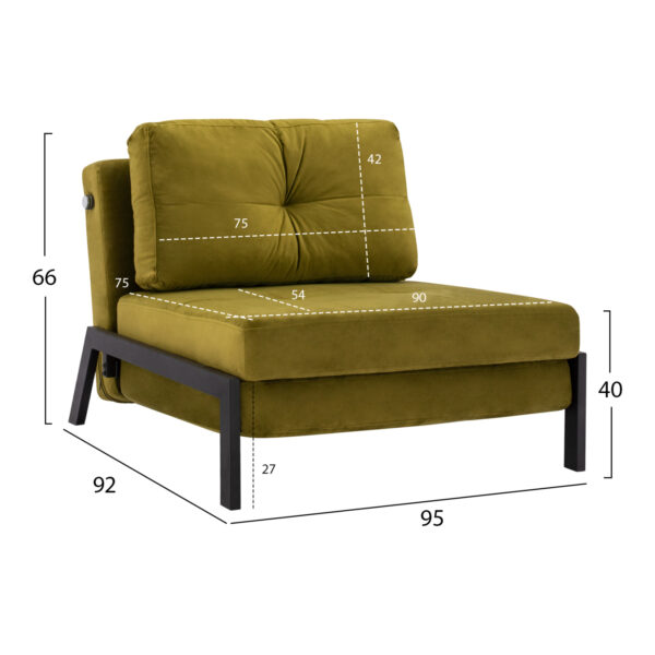 HM3078.13 ΠΟΛΥΘΡΟΝΑ ΚΡΕΒΑΤΙ, ΒΕΛΟΥΔΟ ΛΑΔΙ  95x92x66Υ εκ. - Image 2
