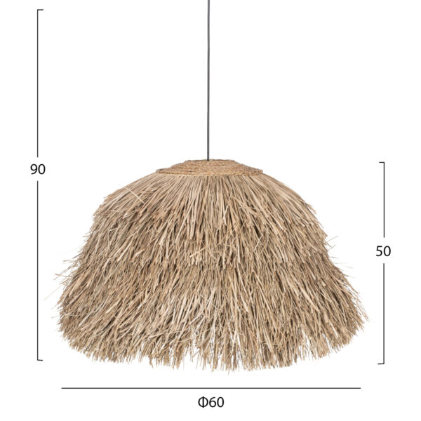 ΦΩΤΙΣΤΙΚΟ ΟΡΟΦΗΣ ΜΕ ΣΧΗΜΑ ΘΑΜΝΟΥ ΑΠΟ PANDAN GRASS ΣΕ ΦΥΣΙΚΟ HM7775 60x60x50Yεκ. - Image 2