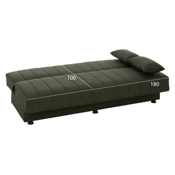 ΚΑΝΑΠΕΣ ΚΡΕΒΑΤΙ ANDRI ΤΡΙΘΕΣΙΟΣ DARK OLIVE HM3239.05 180x72x77 εκ. - Image 3