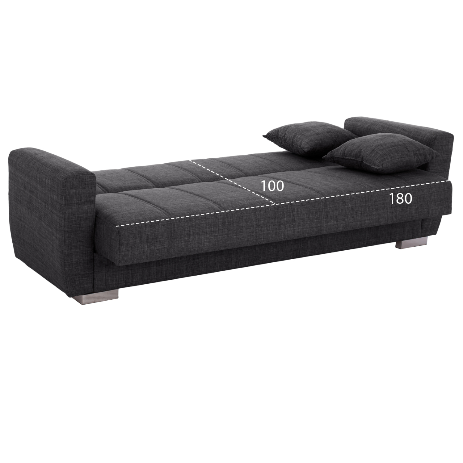 ΚΑΝΑΠΕΣ ΚΡΕΒΑΤΙ POLYA ΤΡΙΘΕΣΙΟΣ HM3240.03 ΓΚΡΙ 215x85x76Υ εκ. - Image 3