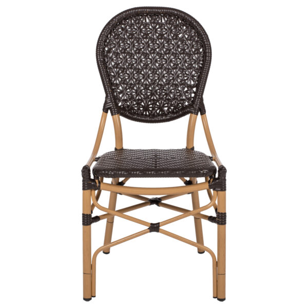 ΚΑΡΕΚΛΑ ΑΛΟΥΜΙΝΙΟΥ BAMBOO LOOK ΜΕ ΚΑΦΕ PE RATTAN HM5925.01 47x58x95Yεκ. - Image 3