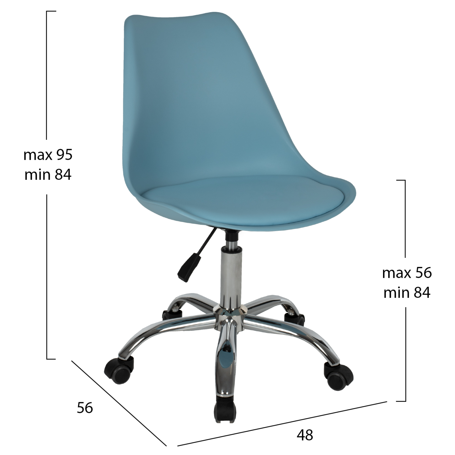 ΚΑΡΕΚΛΑ ΓΡΑΦΕΙΟΥ 1 ΤΕΜΑΧΙΟ VEGAS HM1052.08 ΓΑΛΑΖΙΟ 48x56x95Yεκ. - Image 2