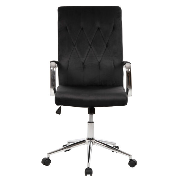 ΚΑΡΕΚΛΑ ΓΡΑΦΕΙΟΥ JOSEF HM1181.04 ΜΑΥΡΟ ΒΕΛΟΥΔΟ-INOX ΒΑΣΗ 58x61x105-113Yεκ. - Image 3