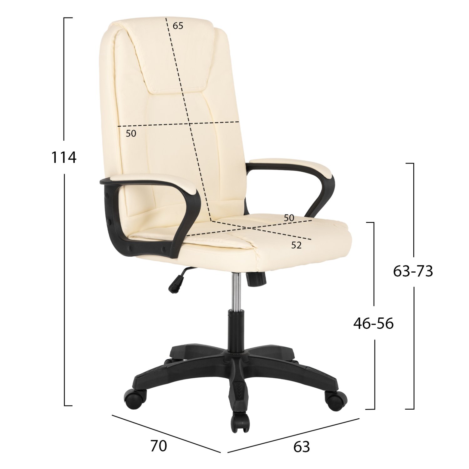 ΚΑΡΕΚΛΑ ΓΡΑΦΕΙΟΥ HM1188.03 ΕΚΡΟΥ PU 63x70x114Y εκ. - Image 2