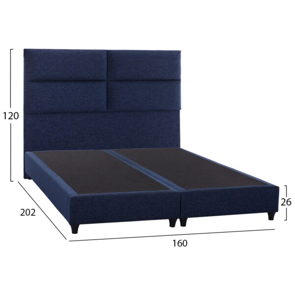 ΚΡΕΒΑΤΙ MILO ΑΠΟ ΜΠΛΕ ΥΦΑΣΜΑ HM616.08 ΓΙΑ ΣΤΡΩΜΑ 160x200 εκ. - Image 3