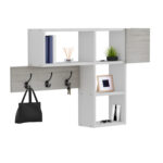 ΚΡΕΜΑΣΤΡΑ ΕΙΣΟΔΟΥ ΜΕ ΡΑΦΙΑ HARLAN HM8973.12 ΜΕΛΑΜΙΝΗ ΣΕ SONAMA-ΛΕΥΚΟ 99,5x15x61Υεκ.