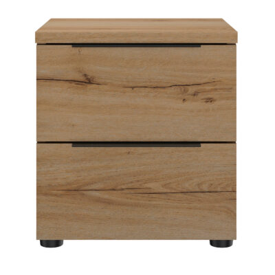 Lucian κομοδίνο με δύο συρτάρια 40x36x43εκ. Helvezia Oak