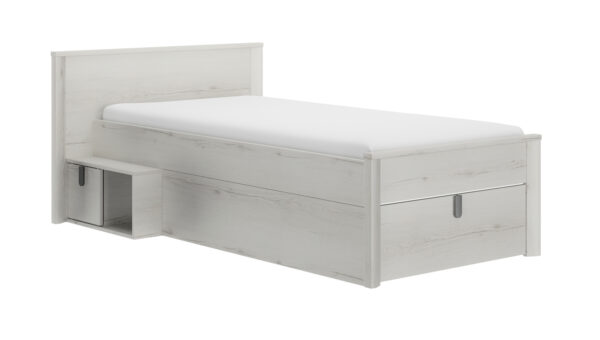 Lugano κρεβάτι με αποθηκευτικό χώρο 207x123x80εκ. (  για στρώμα 90x190εκ. ή 90x200εκ. ) Whitewashed Oak - Image 2