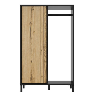 Mimizan Ντουλάπα χαμηλή 75x45x122εκ. Helvezia Oak/Black