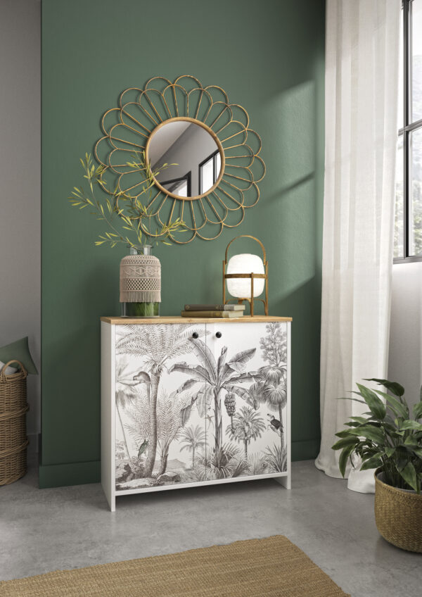 Motoco κονσόλα - ντουλάπι αποθήκευσης 80x36x77εκ. White - Ceruse Chestnut - Image 2