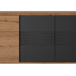 Otello μπουφές με 3 πόρτες και 1 συρτάρι 180x47x87εκ.  Helvezia Oak / Μαύρο