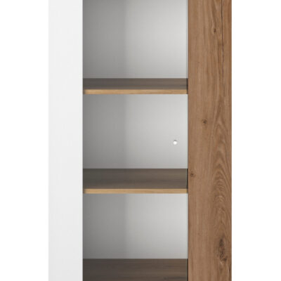 Otello βιτρίνα με μία πόρτα 64x45x178εκ. Helvezia Oak / Λευκό