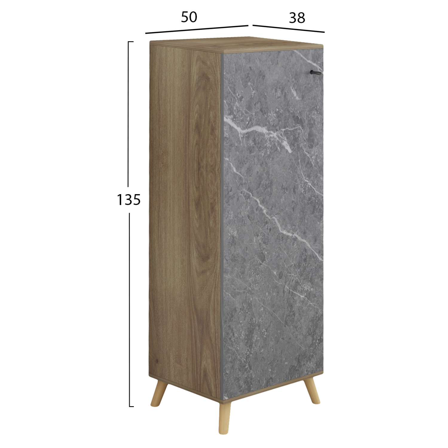 ΠΑΠΟΥΤΣΟΘΗΚΗ-ΝΤΟΥΛΑΠΙ ALVARO HM8954.12 ΜΕΛΑΜΙΝΗ SONAMA-STONE TEXTURE 50Χ38Χ135Yεκ. - Image 2