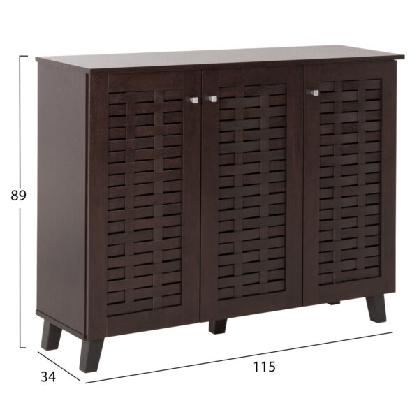ΠΑΠΟΥΤΣΟΘΗΚΗ-ΝΤΟΥΛΑΠΙ PRODY HM9610.01 ΜΕΛΑΜΙΝΗ WENGE 3 ΠΟΡΤΕΣ 115x34x89Υεκ. - Image 2