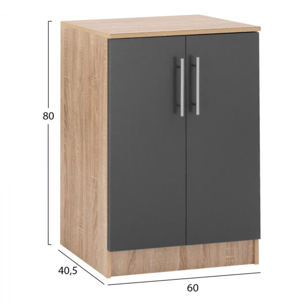 ΠΑΠΟΥΤΣΟΘΗΚΗ ΝΤΟΥΛΑΠΙ ΞΥΛΙΝΗ EMERIE HM2206.04 SONAMA-ΓΚΡΙ 60X40,5X80 εκ. - Image 2