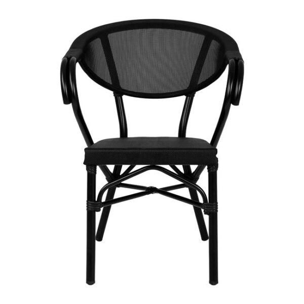 ΠΟΛΥΘΡΟΝΑ ΑΛΟΥΜΙΝΙΟΥ CLAY BAMBOO LOOK ΜΑΥΡΗ ΜΕ TEXTLINE HM5025.02 59x60x82 cm - Image 3